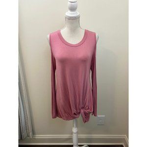 Twenty Second Pink Cold Shoulder Top Long Sleeve Size Medium